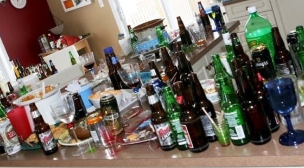 mess after a party
